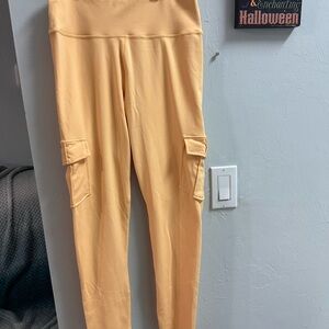 Women’s Yellow Cargo Leggings